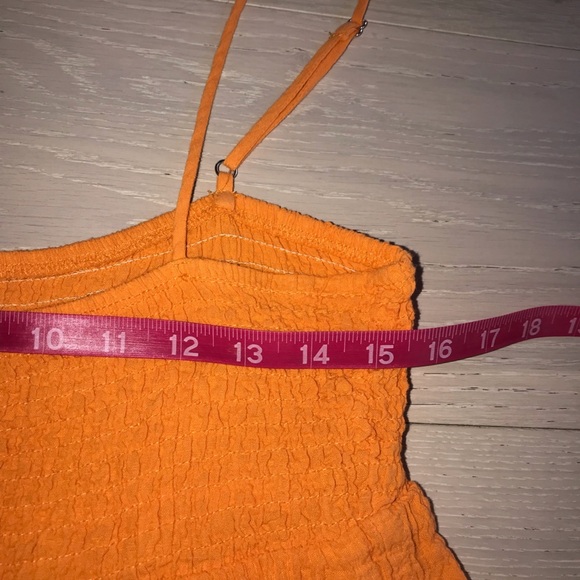 Zara orange 🍊 textured mini dress size Large L - Picture 7 of 8
